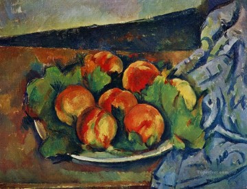  Plato Obras - Plato de melocotones Paul Cezanne